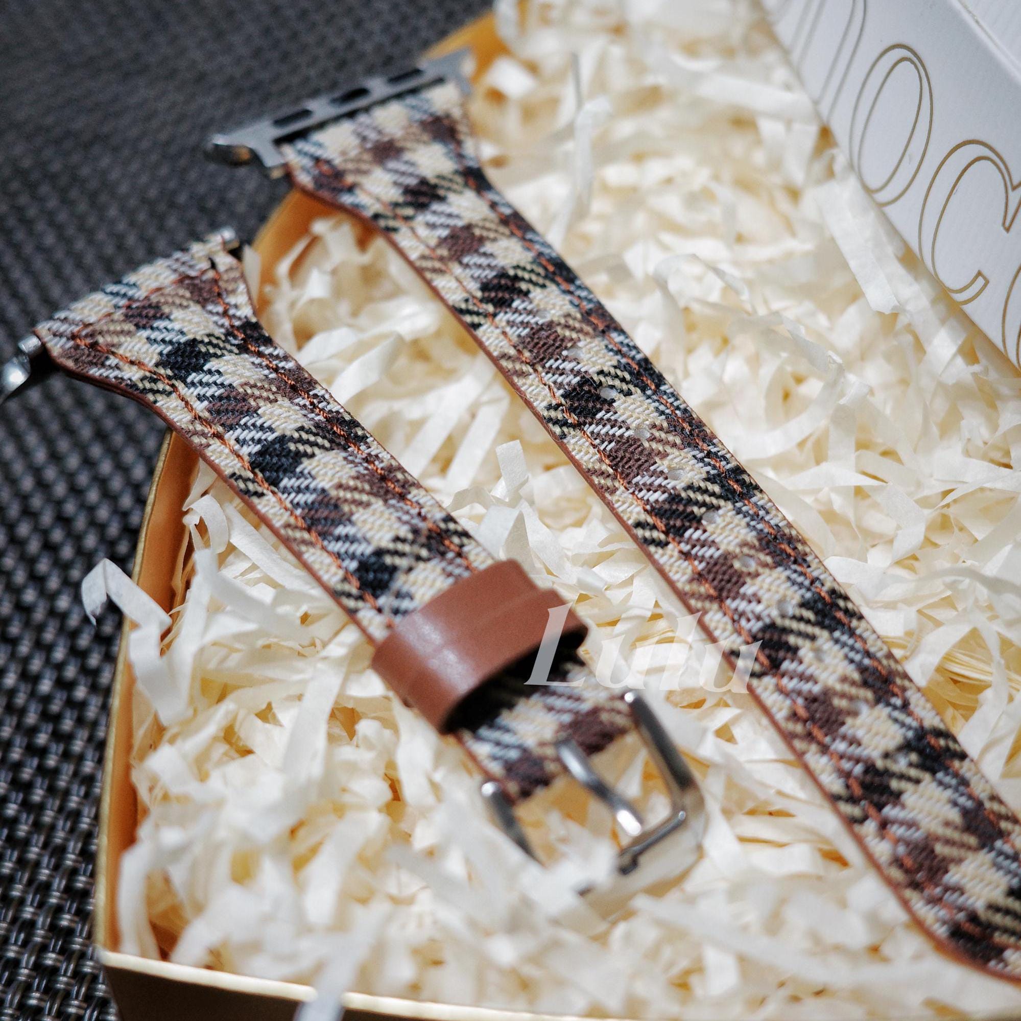 Checkered Leather Apple Watch Band