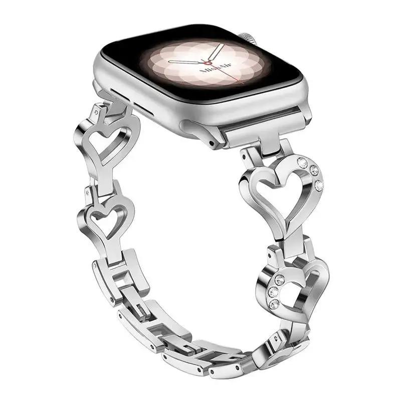 Silver Heart Apple Watch Band Lulu Company