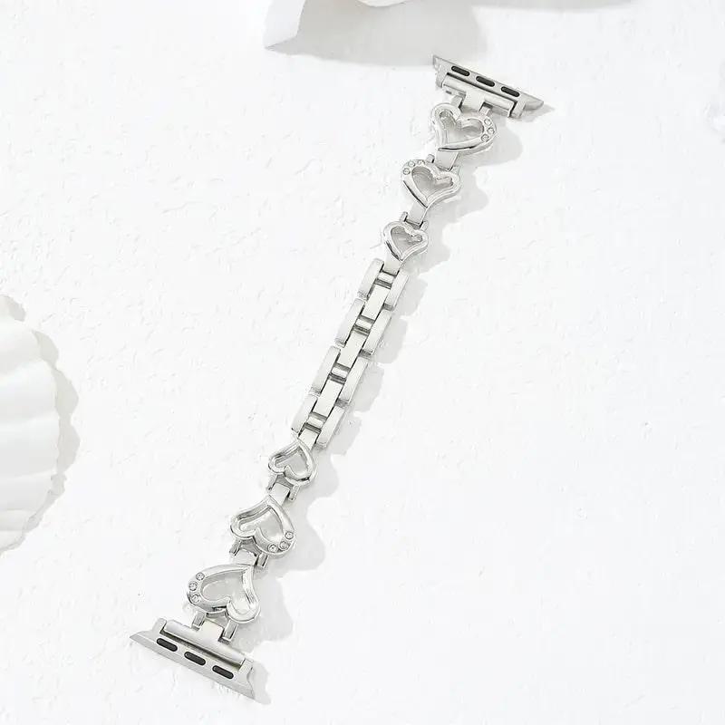 Silver Heart Apple Watch Band Lulu Company