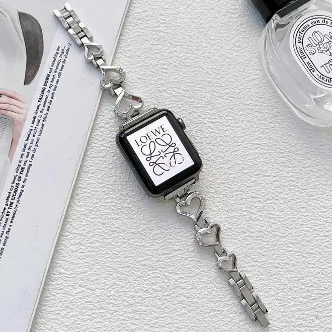 Silver Heart Apple Watch Band Lulu Company