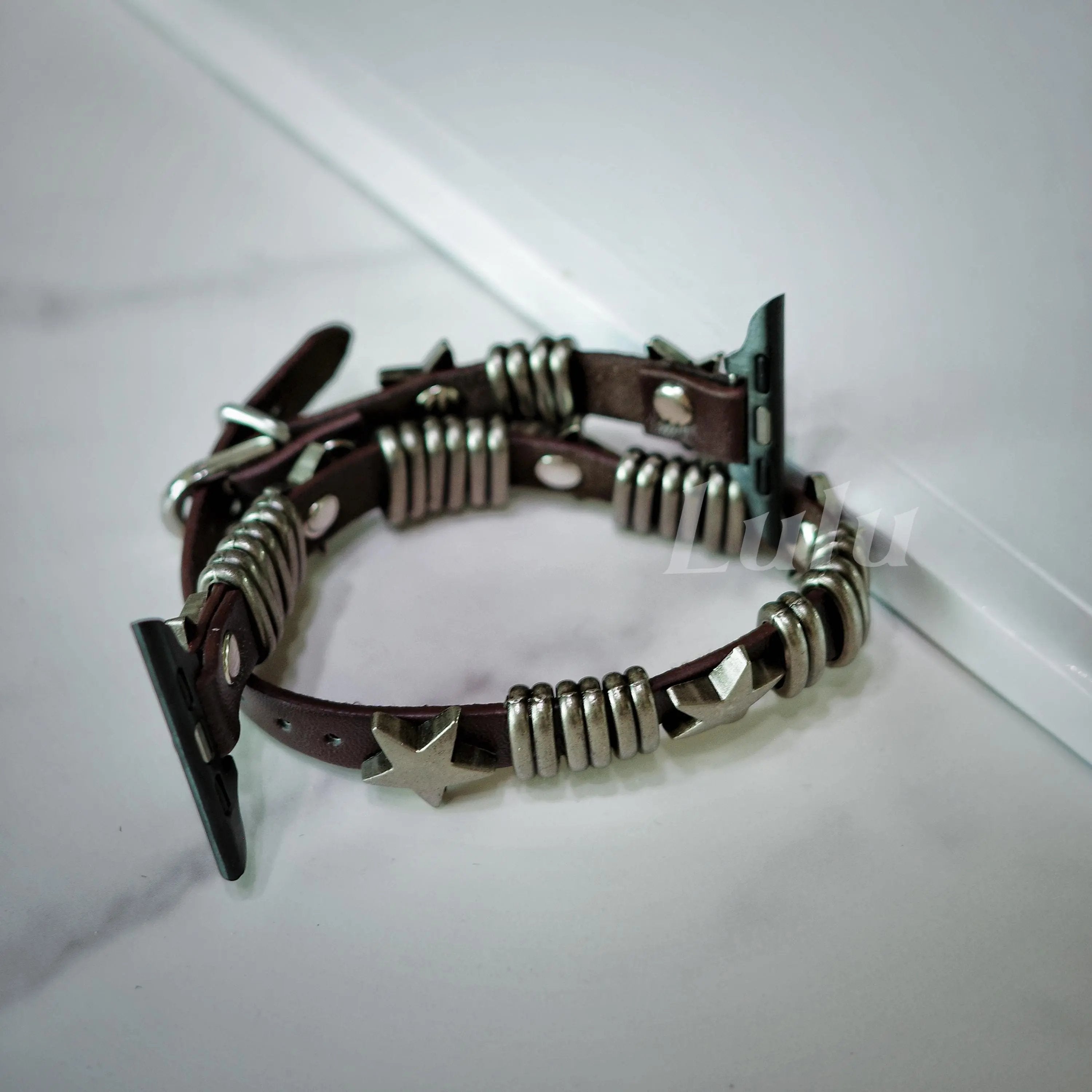 Punk Double Loop Leather Apple Watch Band Lulu Company
