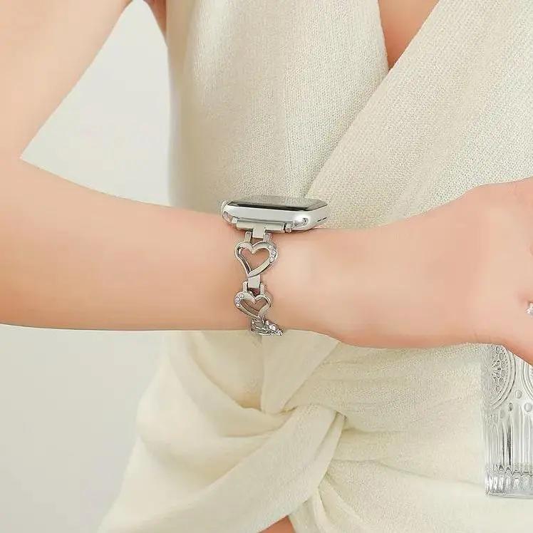 Silver Heart Apple Watch Band Lulu Company