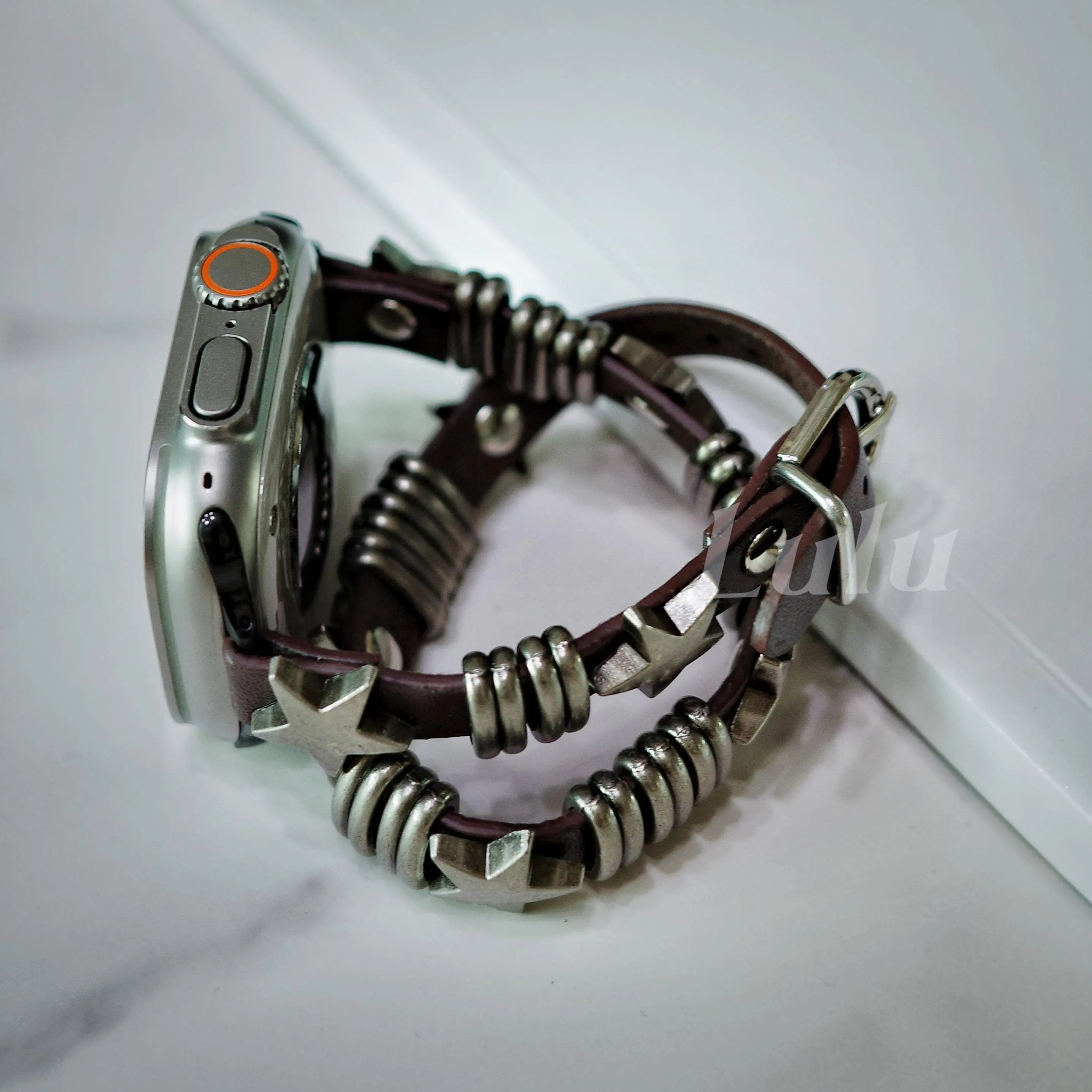 Punk Double Loop Leather Apple Watch Band Lulu Company