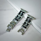 Black Leather Chain Apple Watch Band