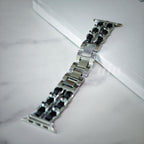 Black Leather Chain Apple Watch Band