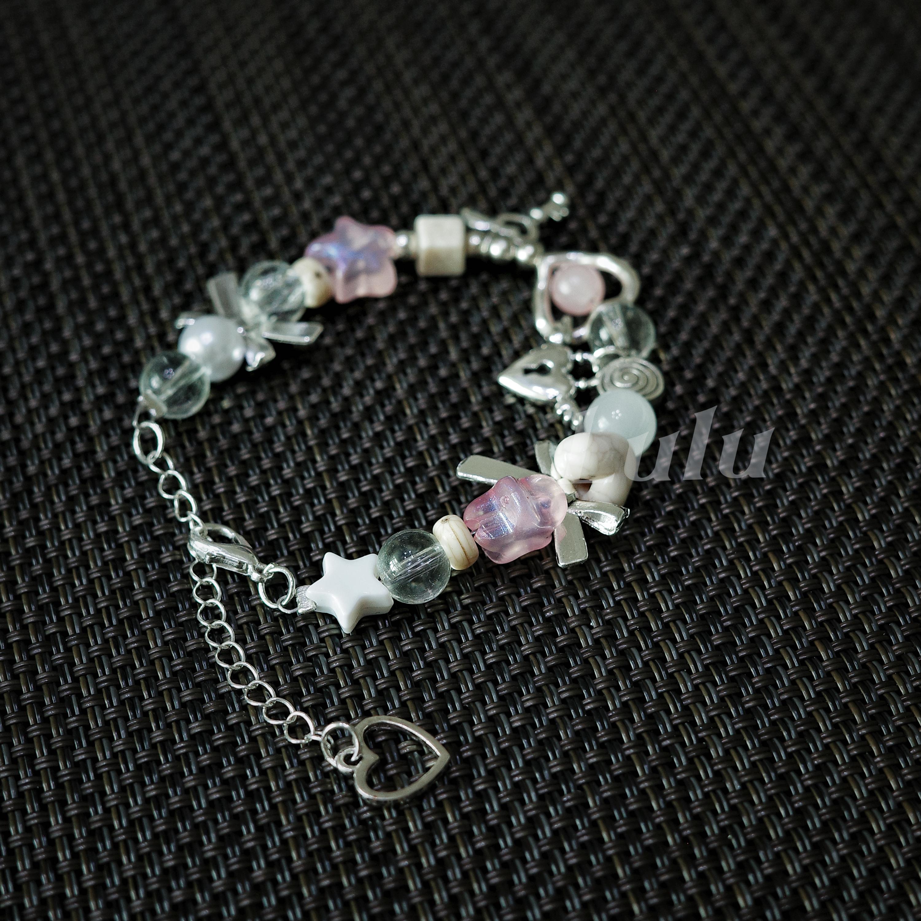 Handmade Star & Bow Charm Bracelet