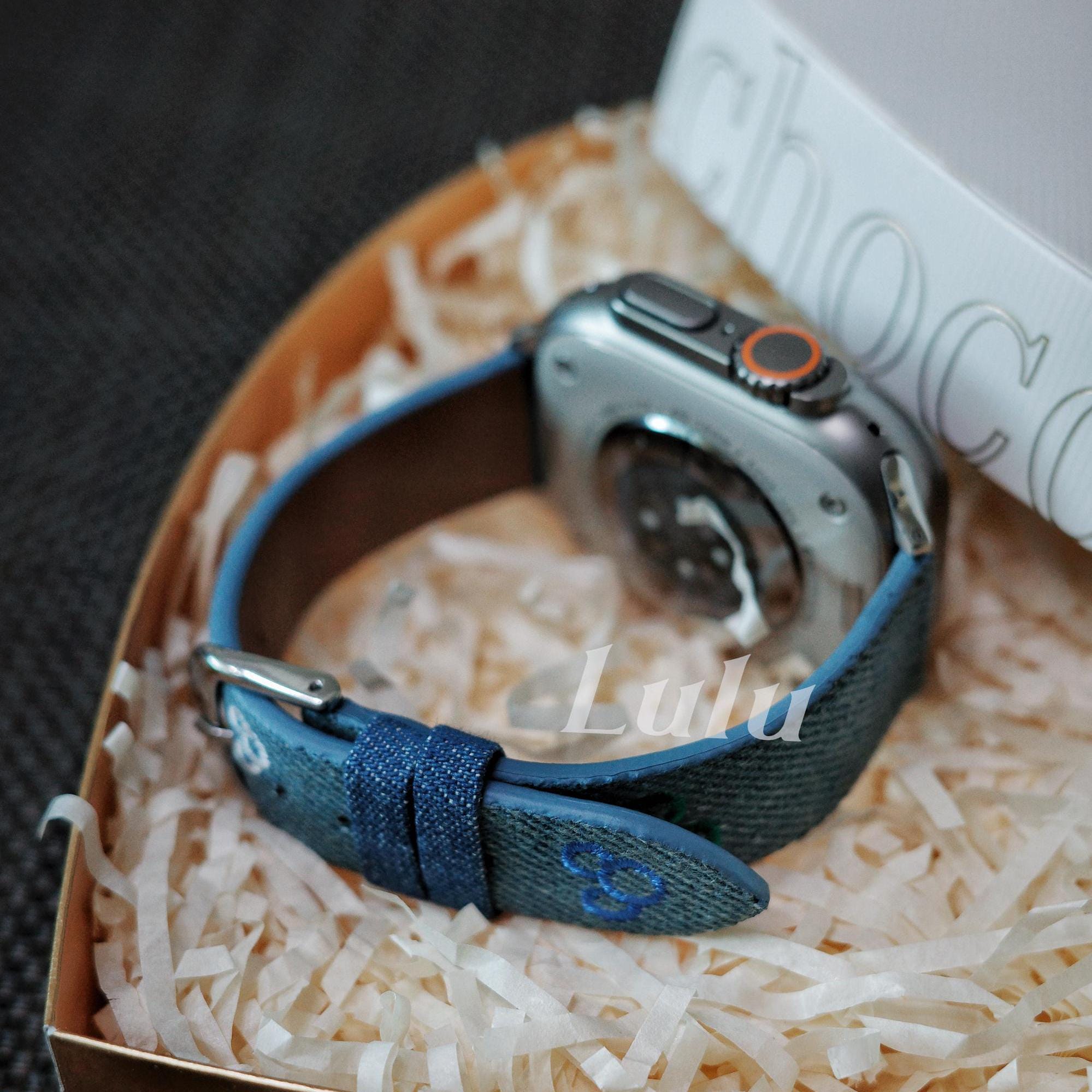 Embroidered Mickey Inspired Denim Apple Watch Band