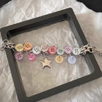 Pastel Button Charm Adjustable Bracelet