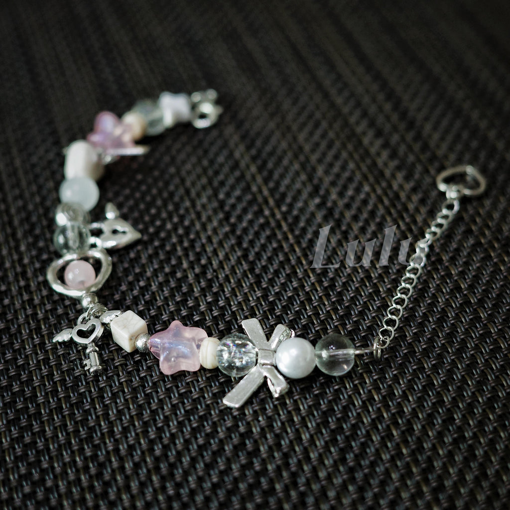 Handmade Star & Bow Charm Bracelet