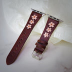 Cherry Blossom Leather Apple Watch Band