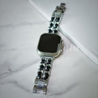 Black Leather Chain Apple Watch Band