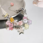 Pastel Button Charm Adjustable Bracelet