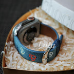 Embroidered Mickey Inspired Denim Apple Watch Band