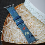 Embroidered Mickey Inspired Denim Apple Watch Band