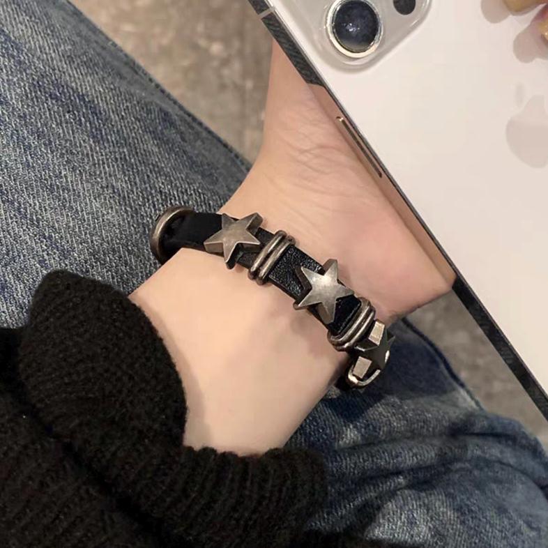 Punk Leather Adjustable Bracelet