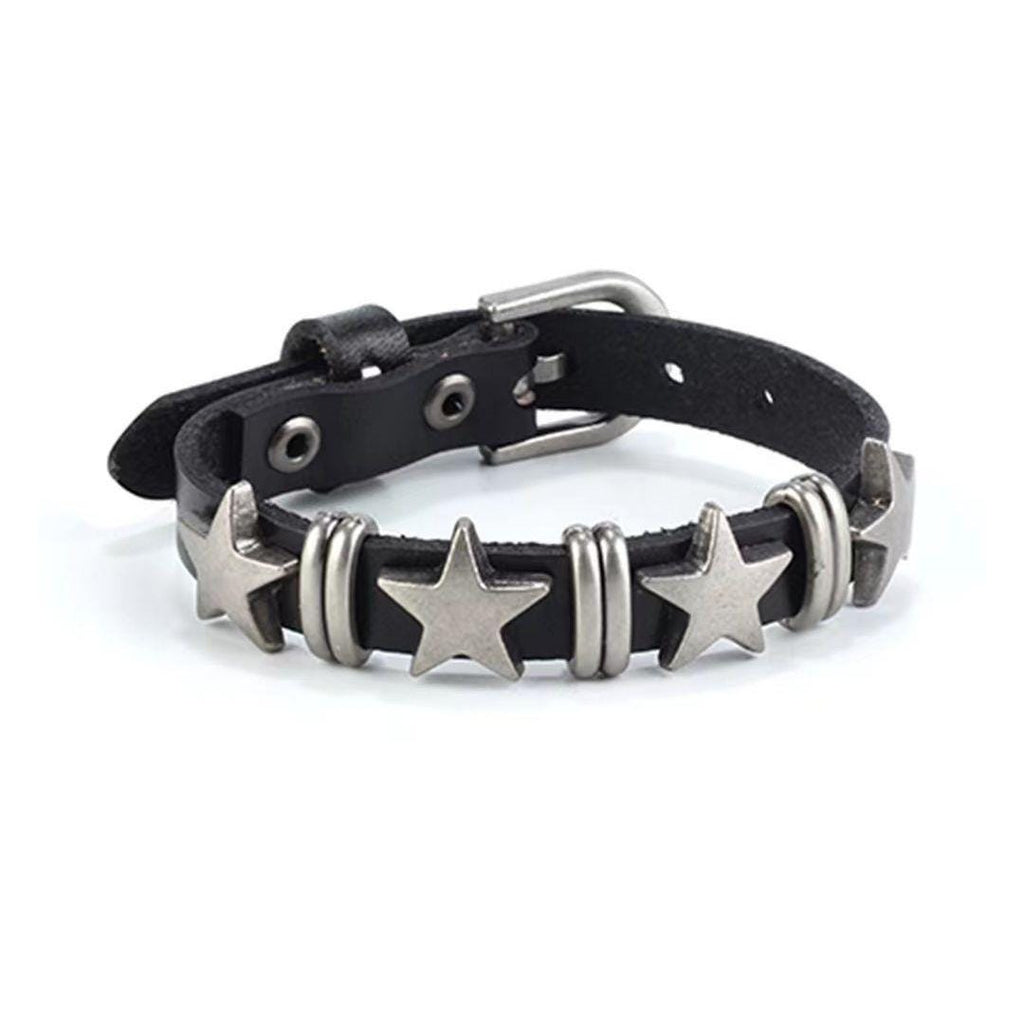 Punk Leather Adjustable Bracelet
