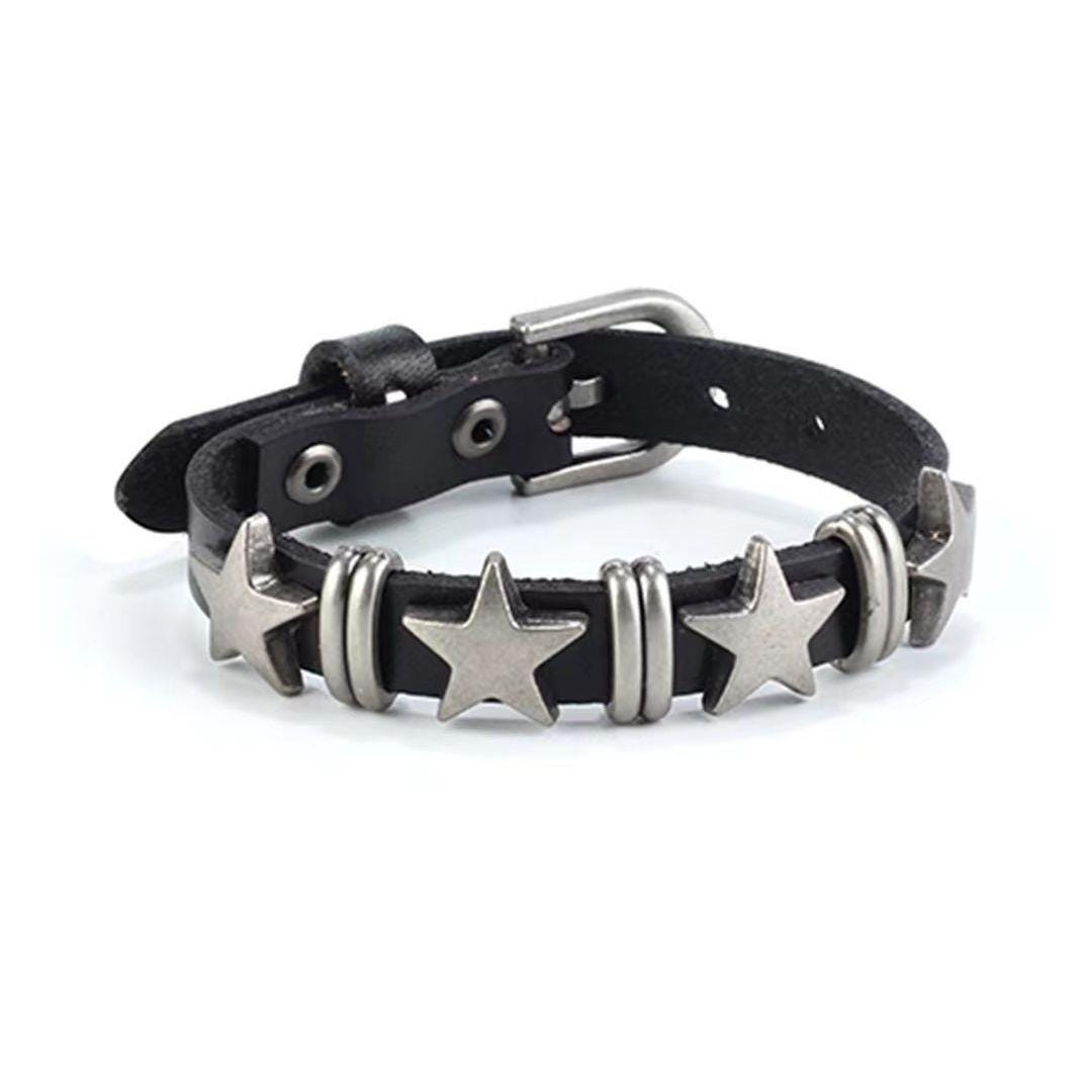 Punk Leather Adjustable Bracelet