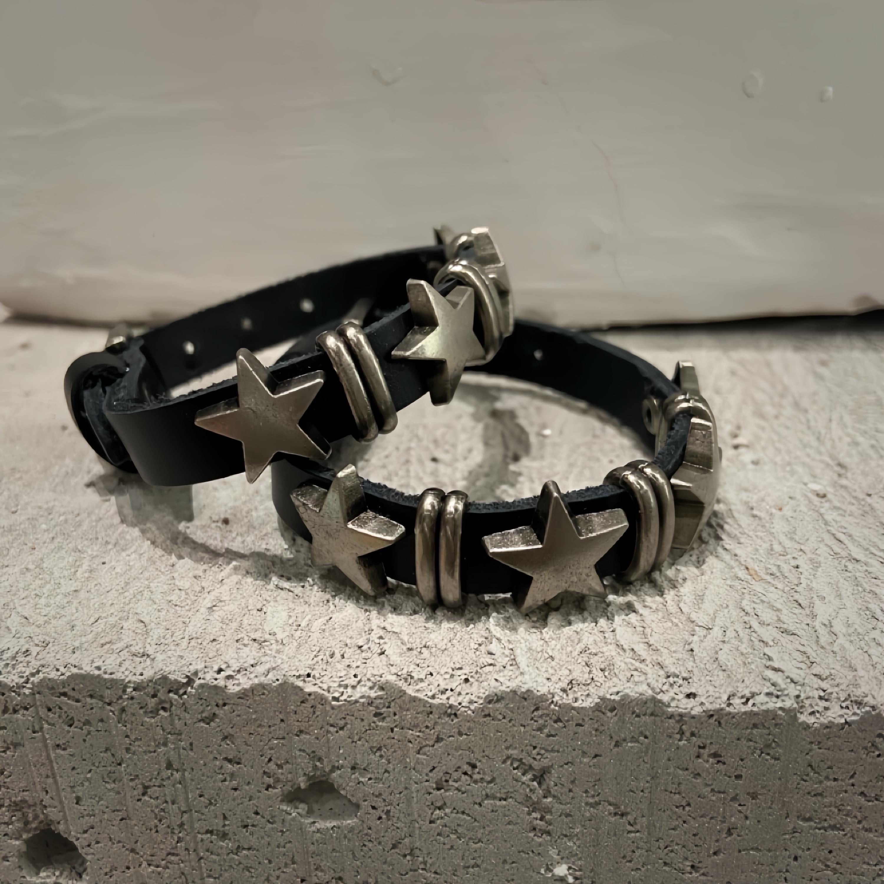 Punk Leather Adjustable Bracelet