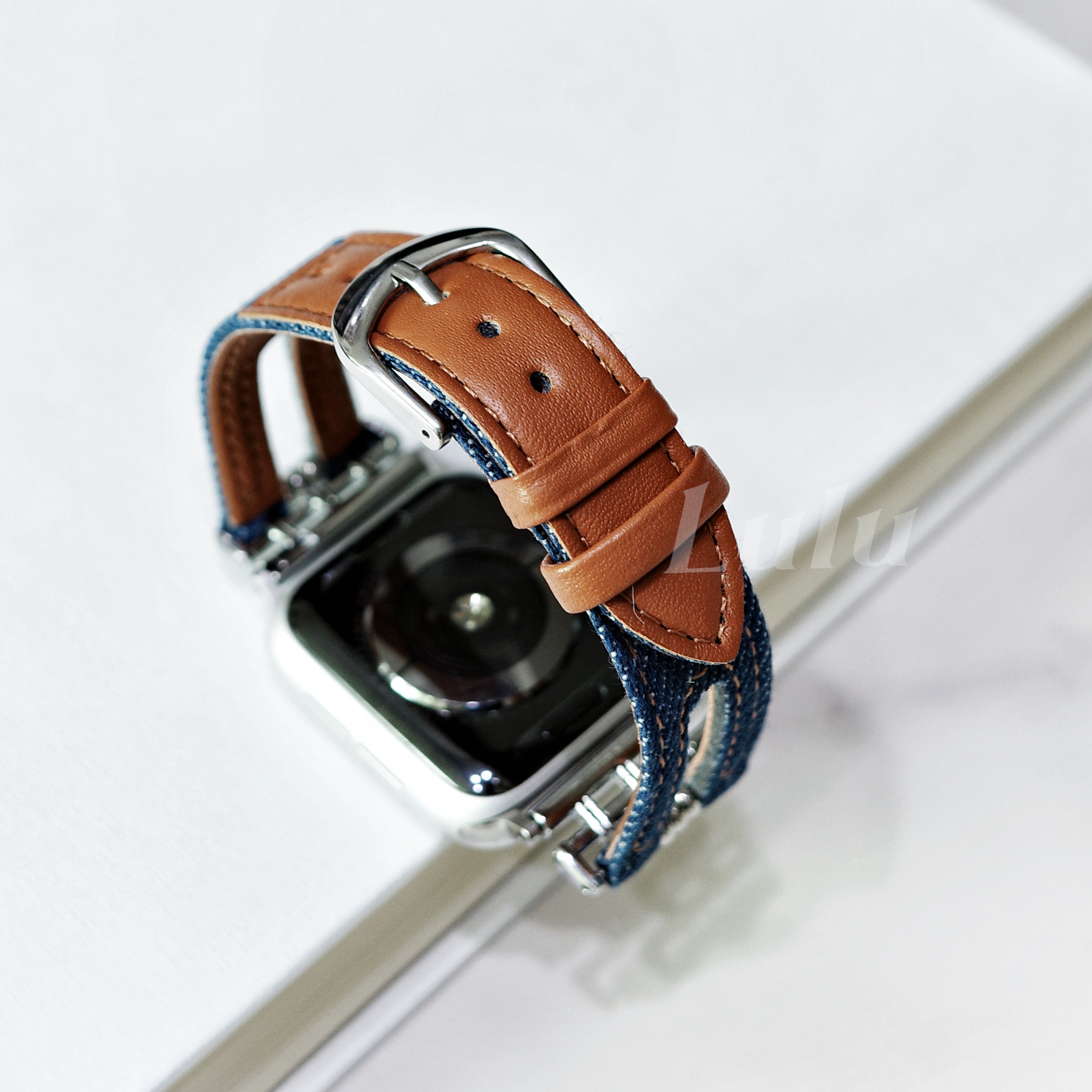 Denim Leather Apple Watch Band