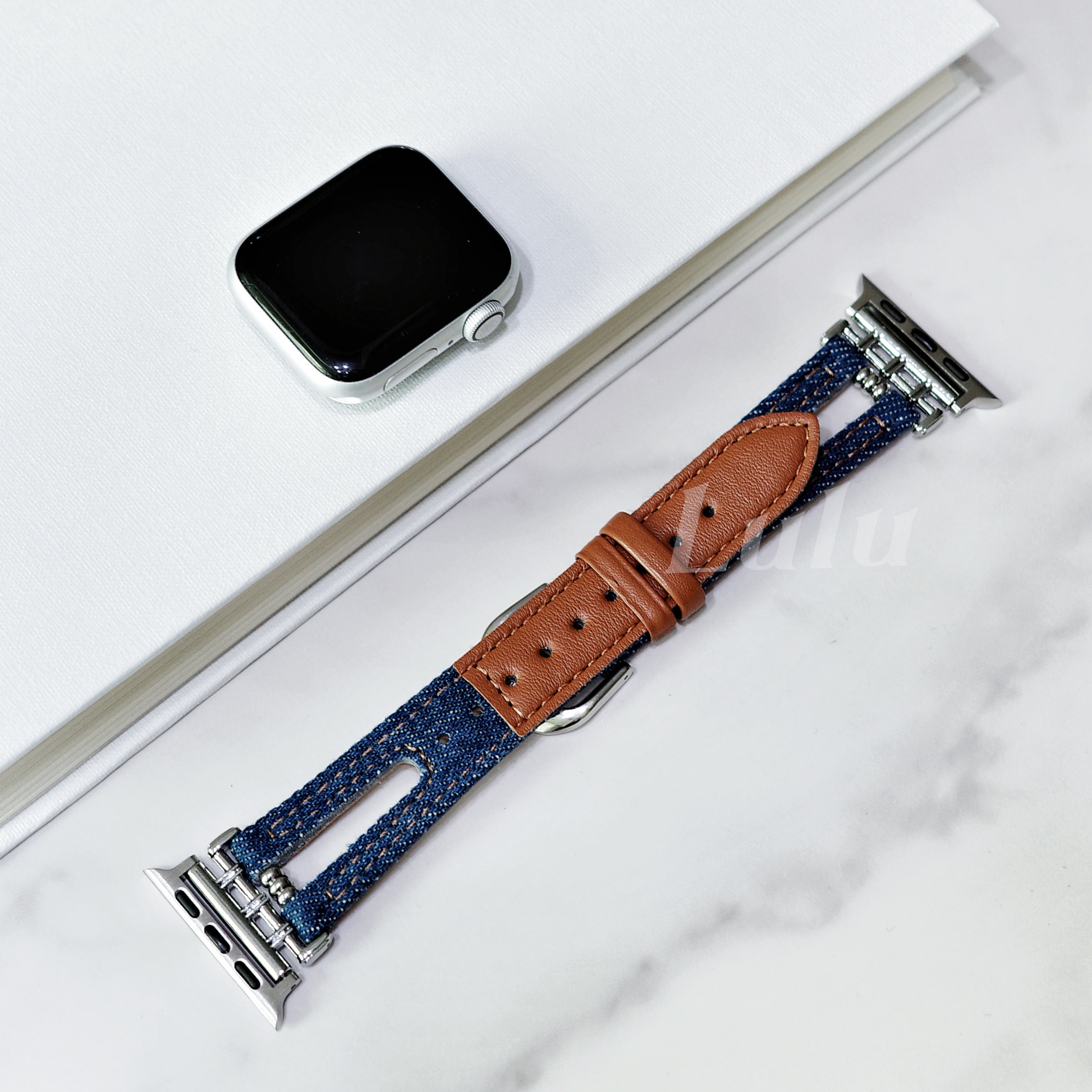 Denim Leather Apple Watch Band
