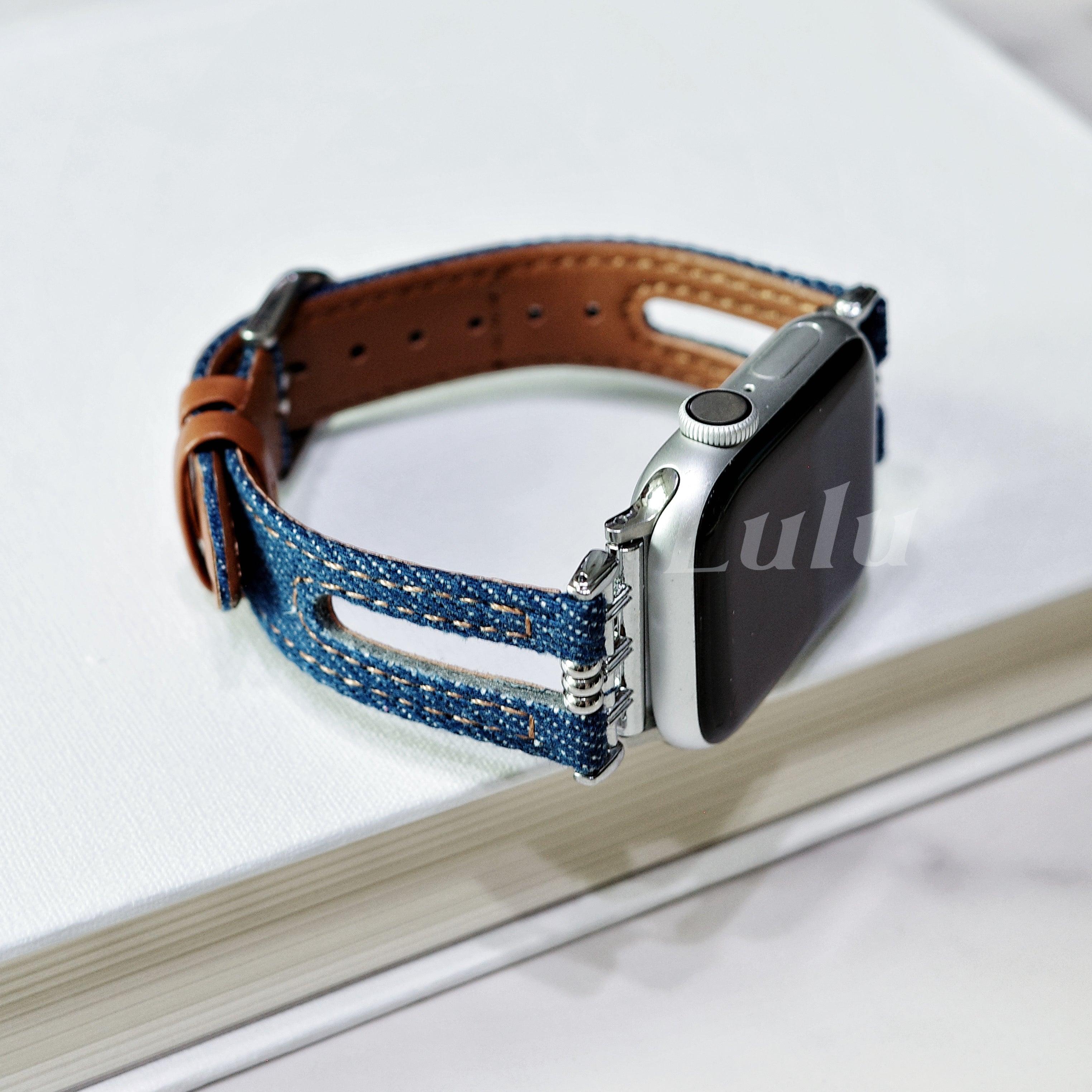 Denim Leather Apple Watch Band