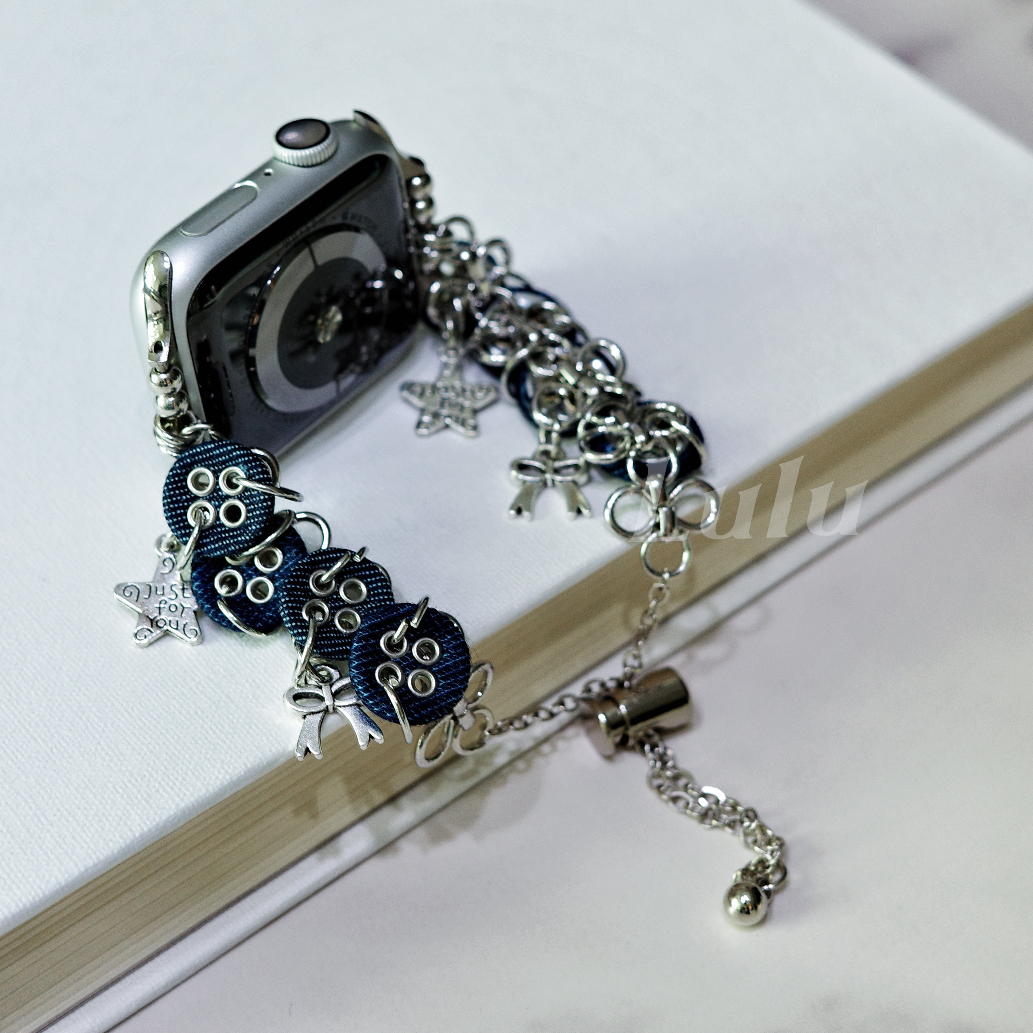 Denim Button Charm Apple Watch Band