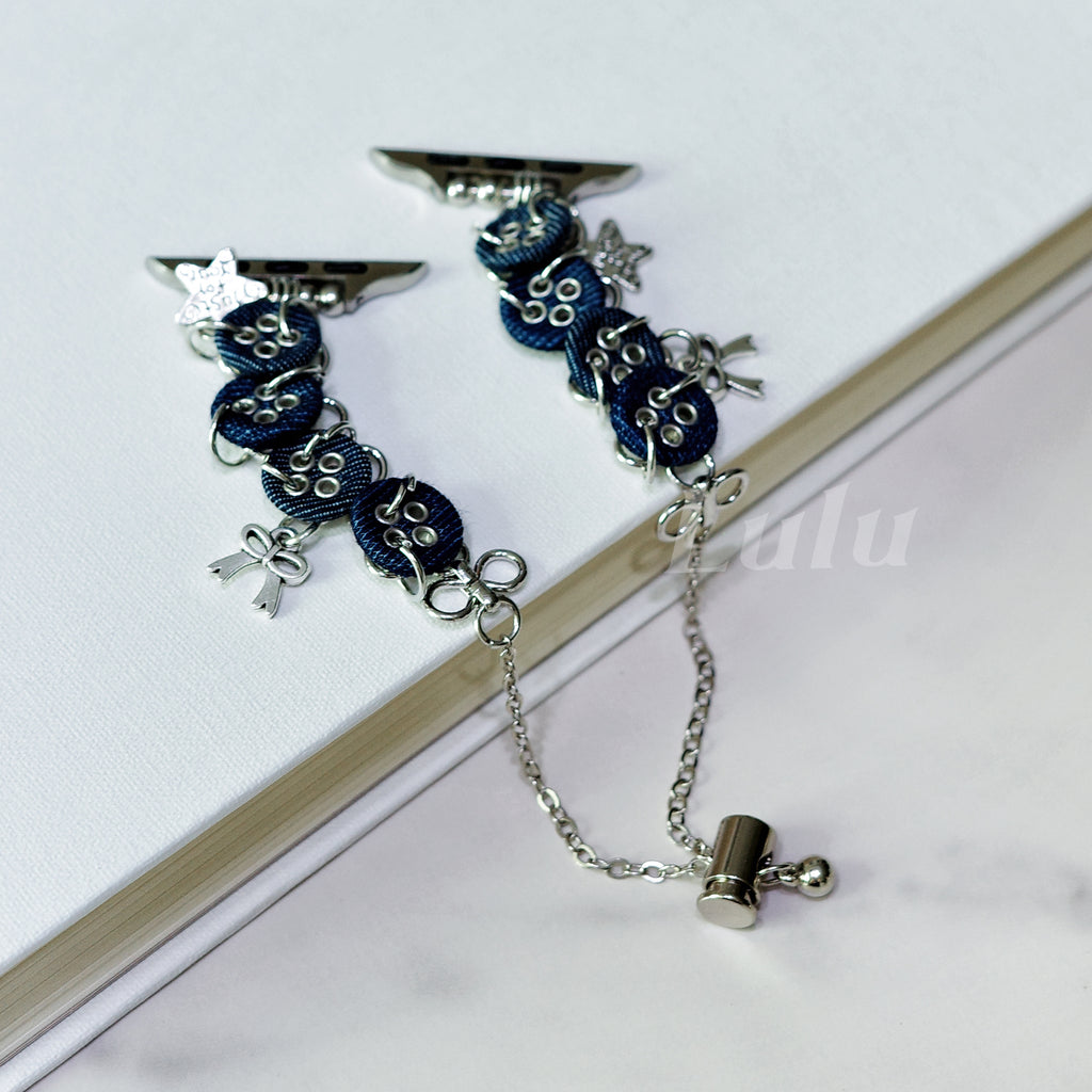 Denim Button Charm Apple Watch Band