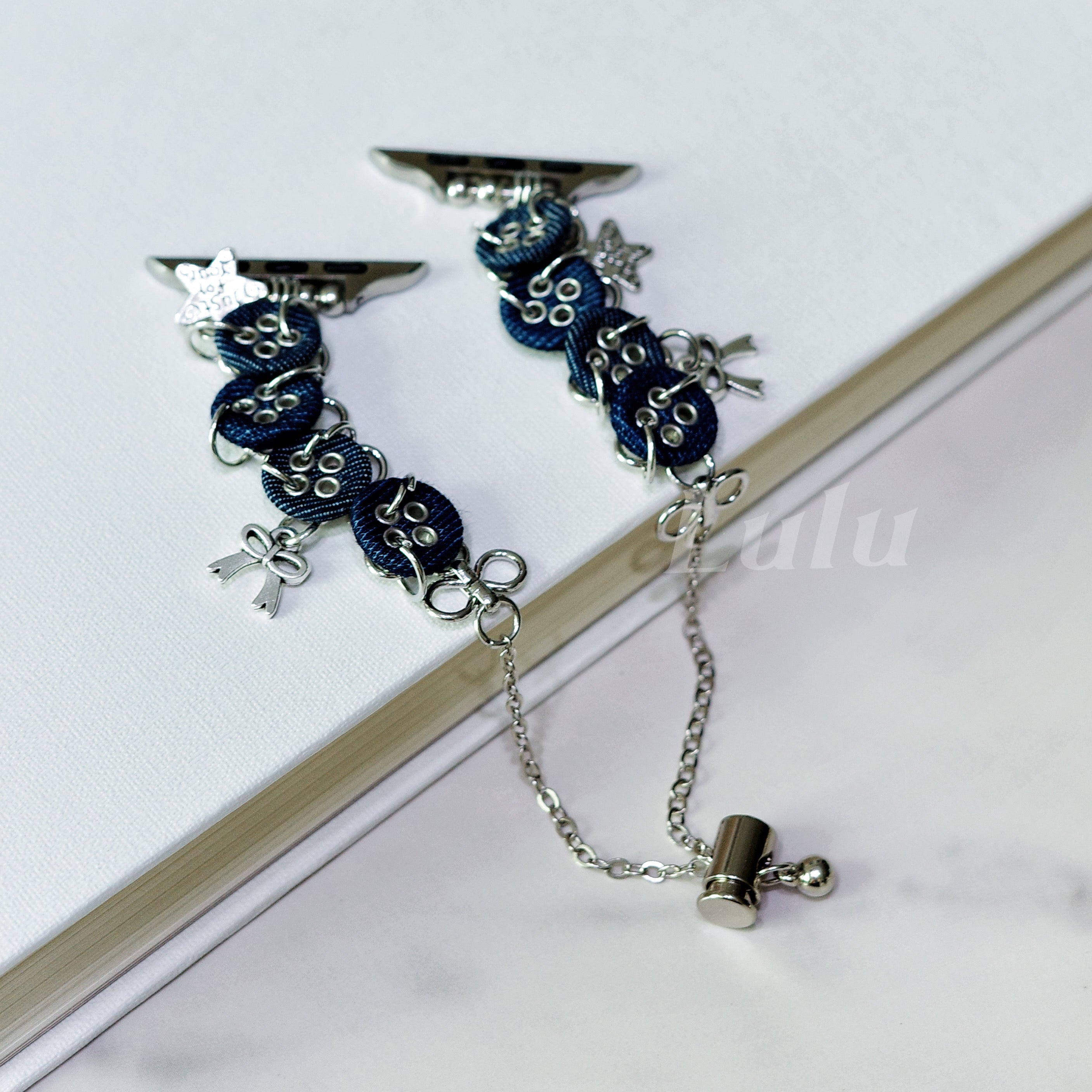 Denim Button Charm Apple Watch Band
