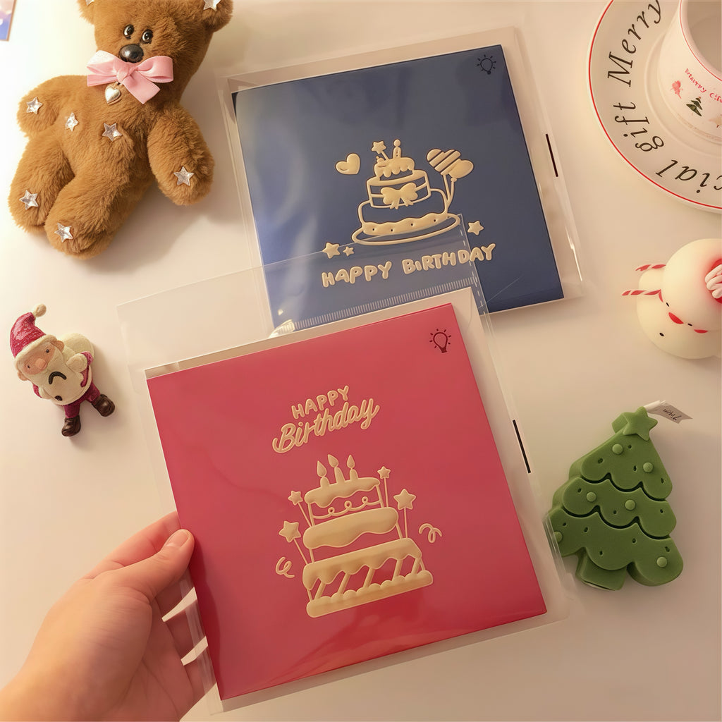 3D Pop Up Birthday Card with Music & Lights - Blue