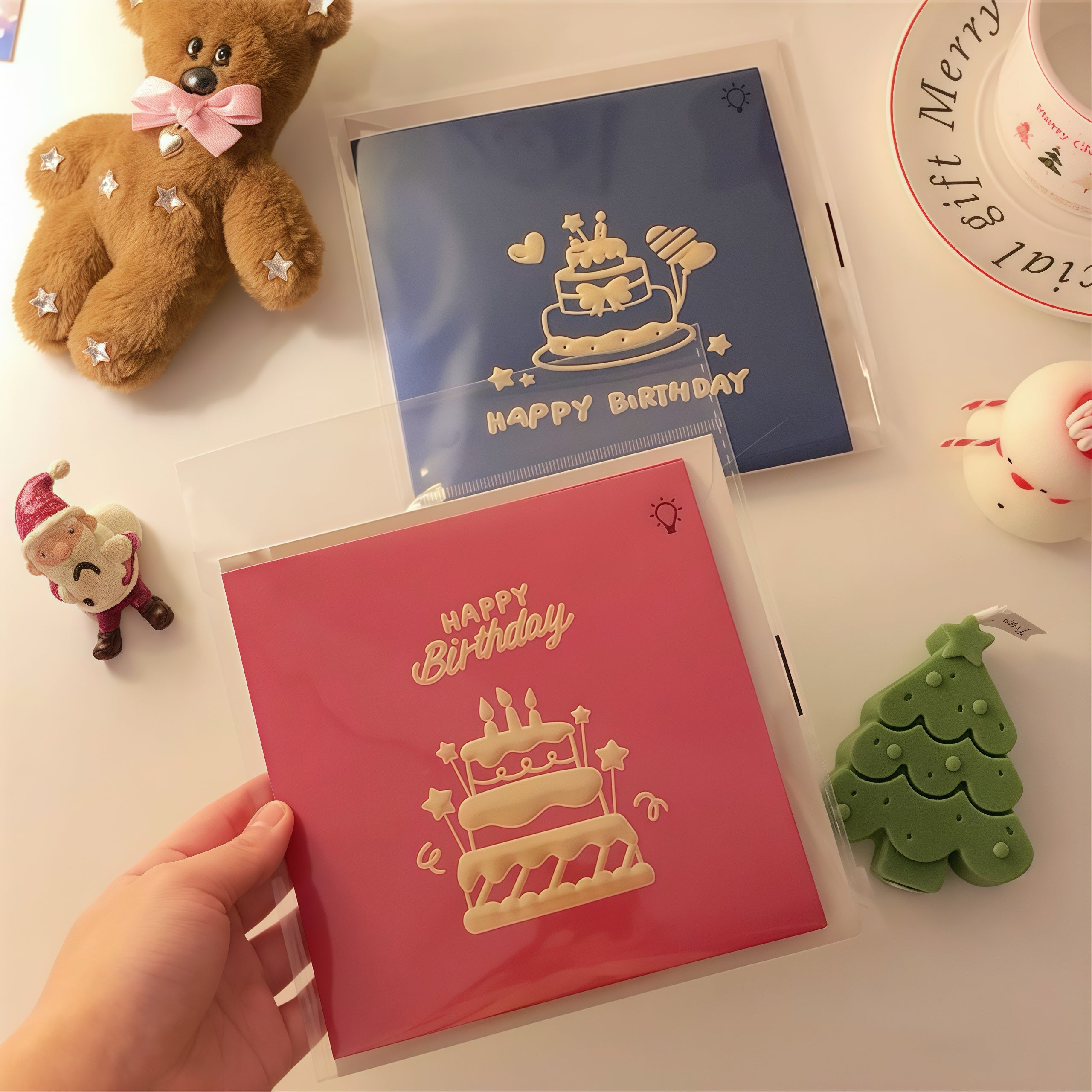3D Pop Up Birthday Card with Music & Lights - Blue