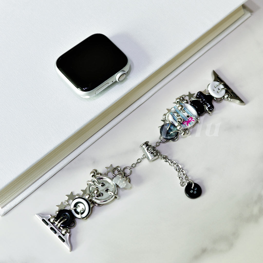 Monochrome Button Charm Apple Watch Band