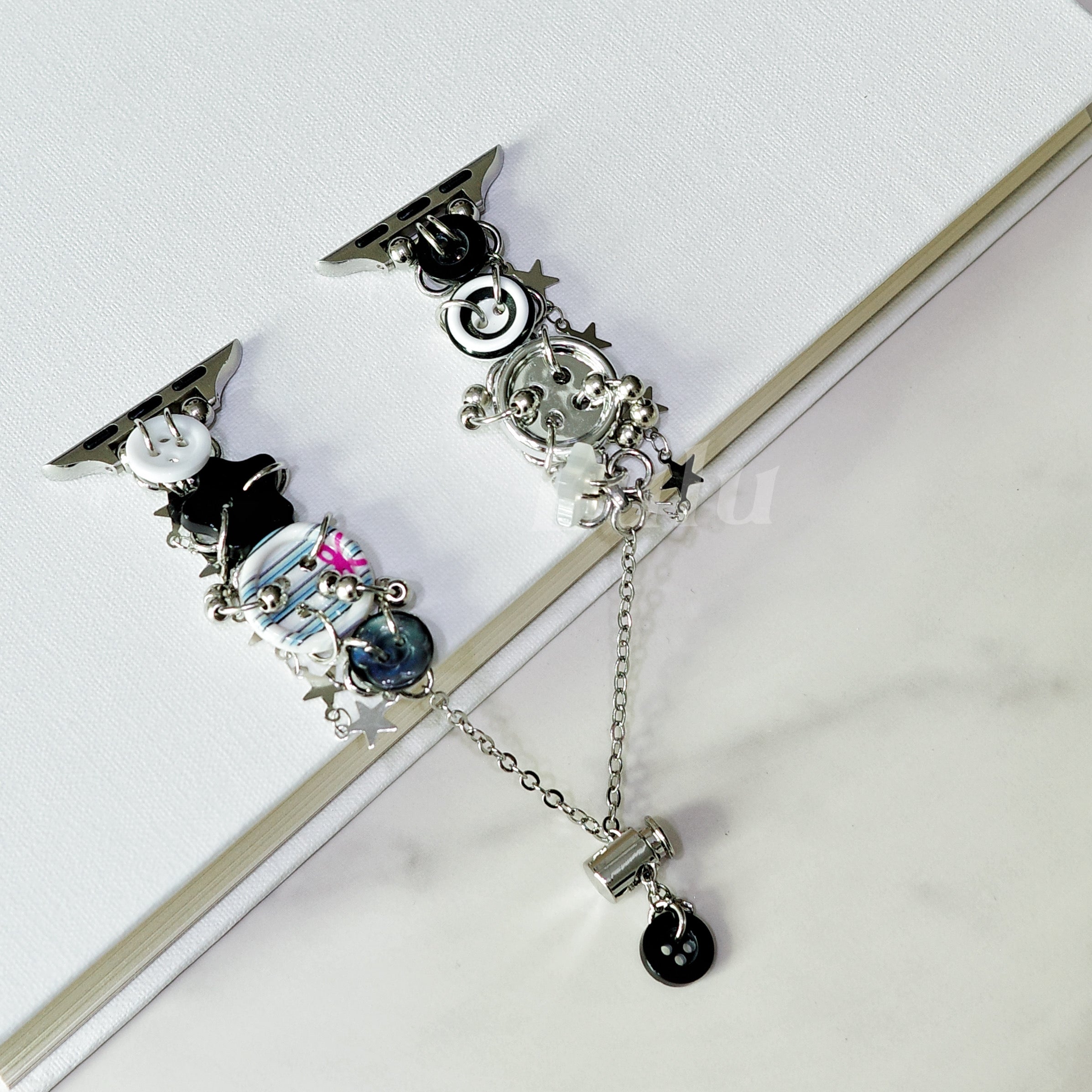 Monochrome Button Charm Apple Watch Band