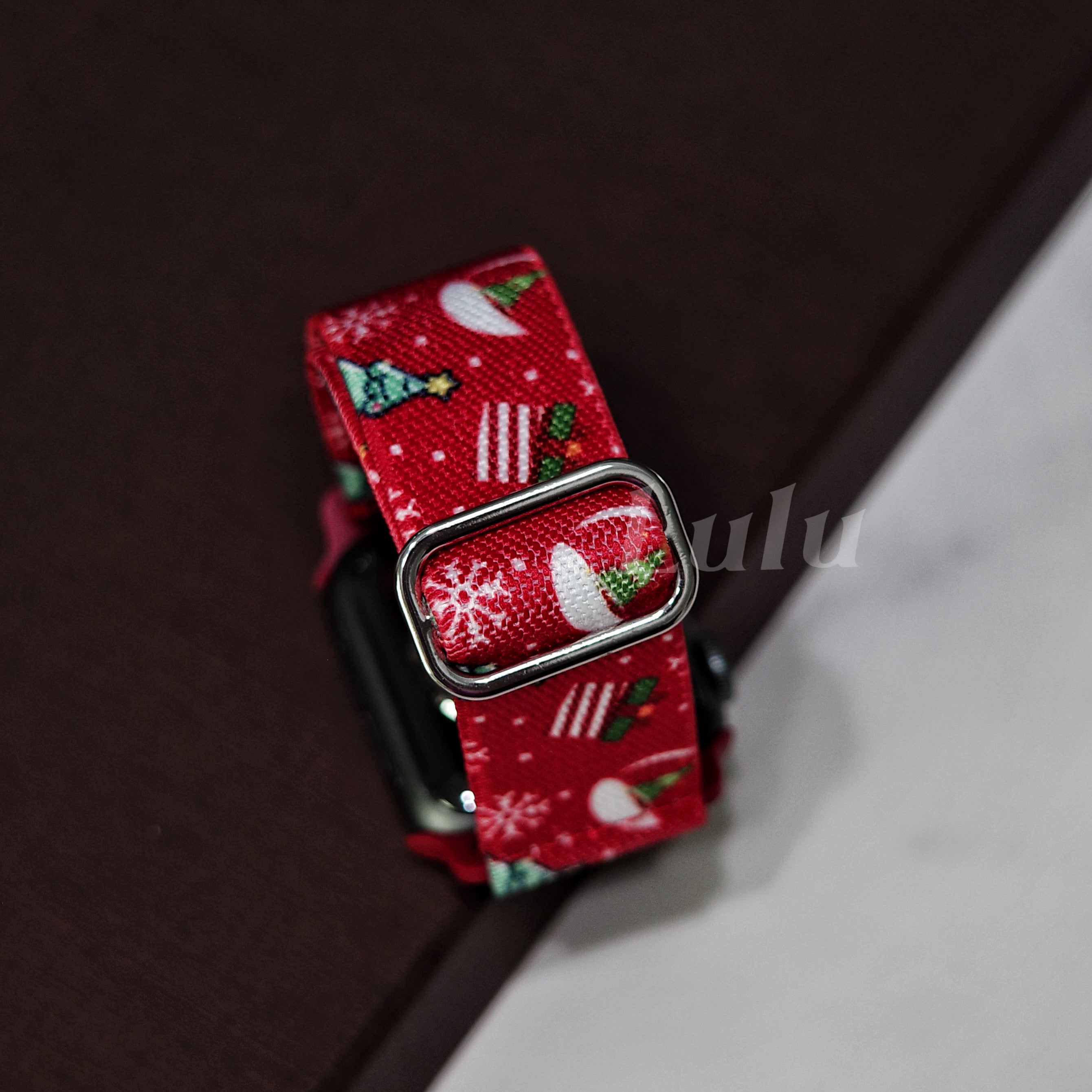 Red Nylon Christmas Apple Watch Band