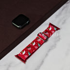 Red Nylon Christmas Apple Watch Band