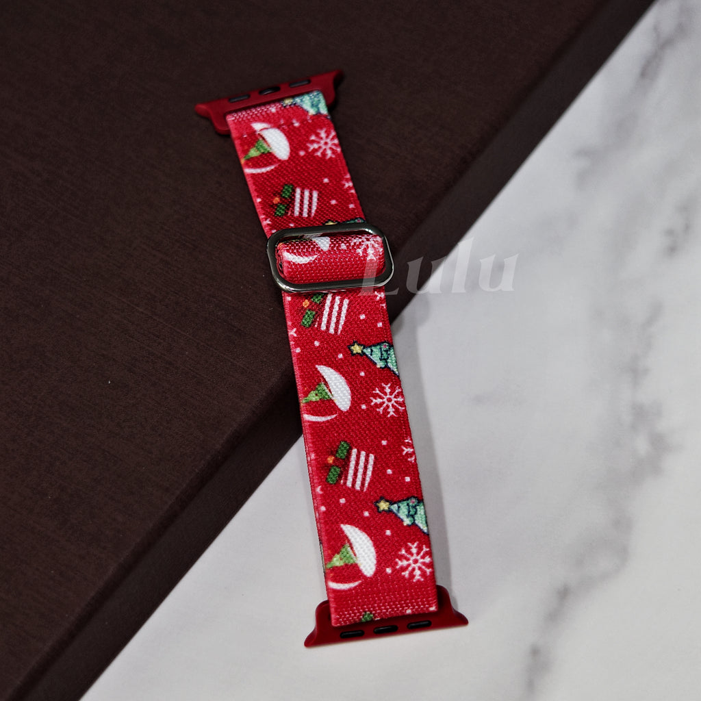 Red Nylon Christmas Apple Watch Band