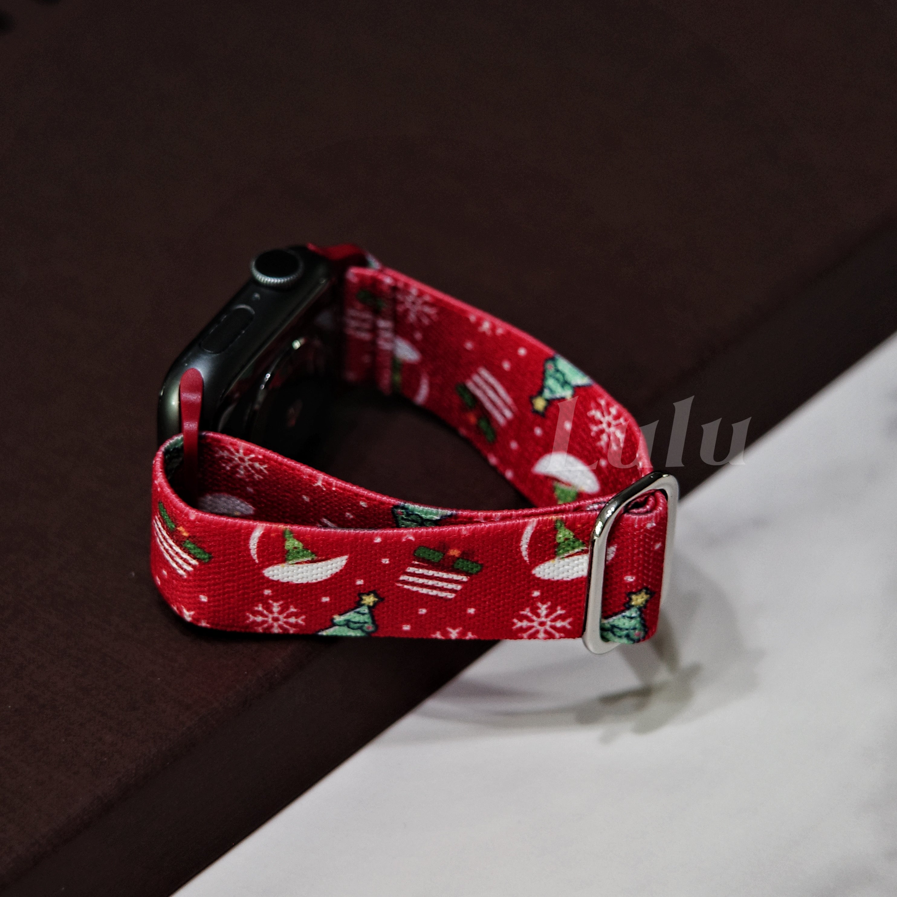 Red Nylon Christmas Apple Watch Band