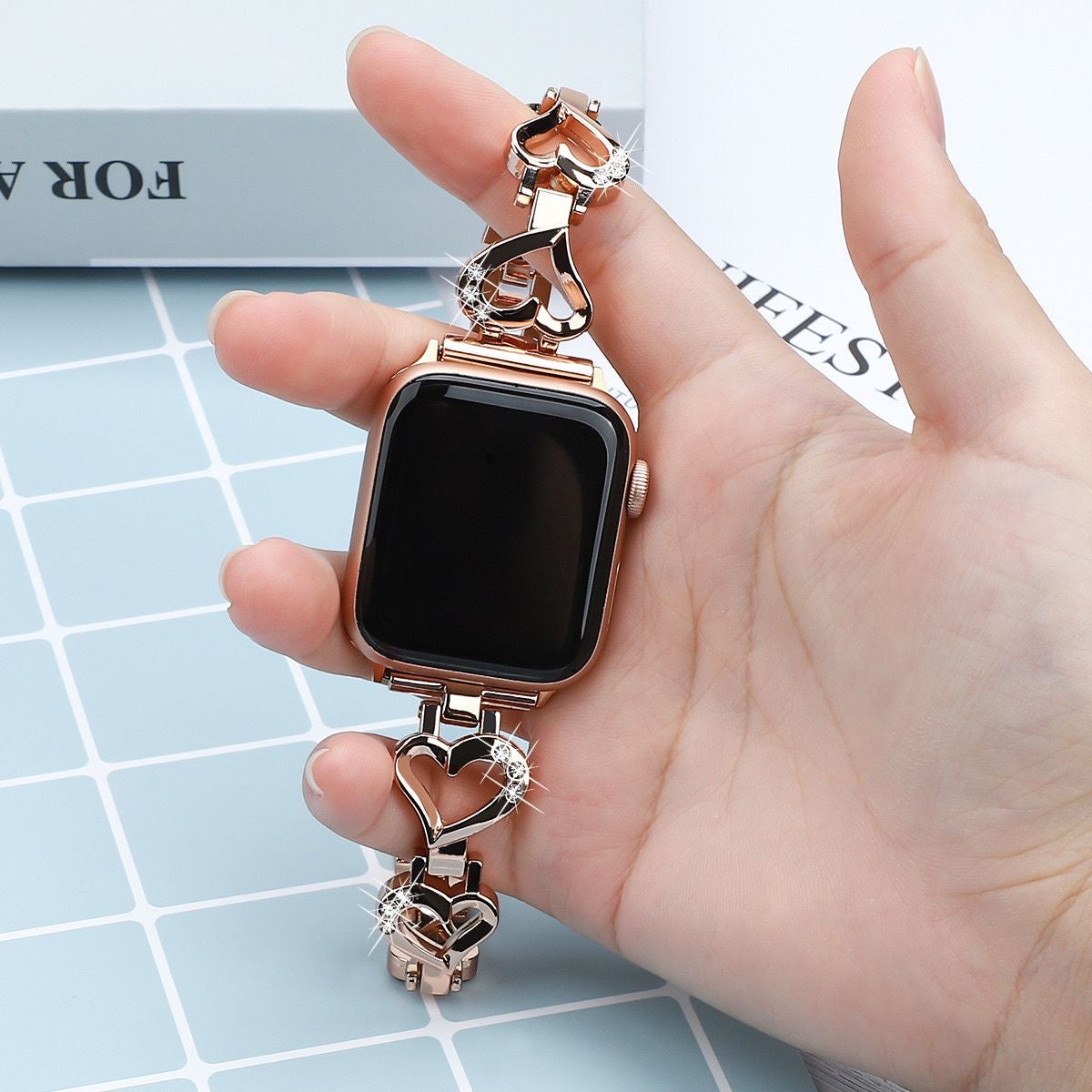 Rose Gold Heart Apple Watch Band