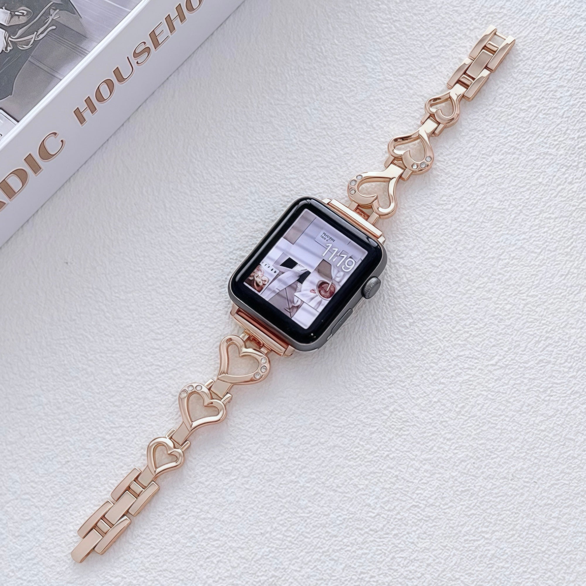 Rose Gold Heart Apple Watch Band