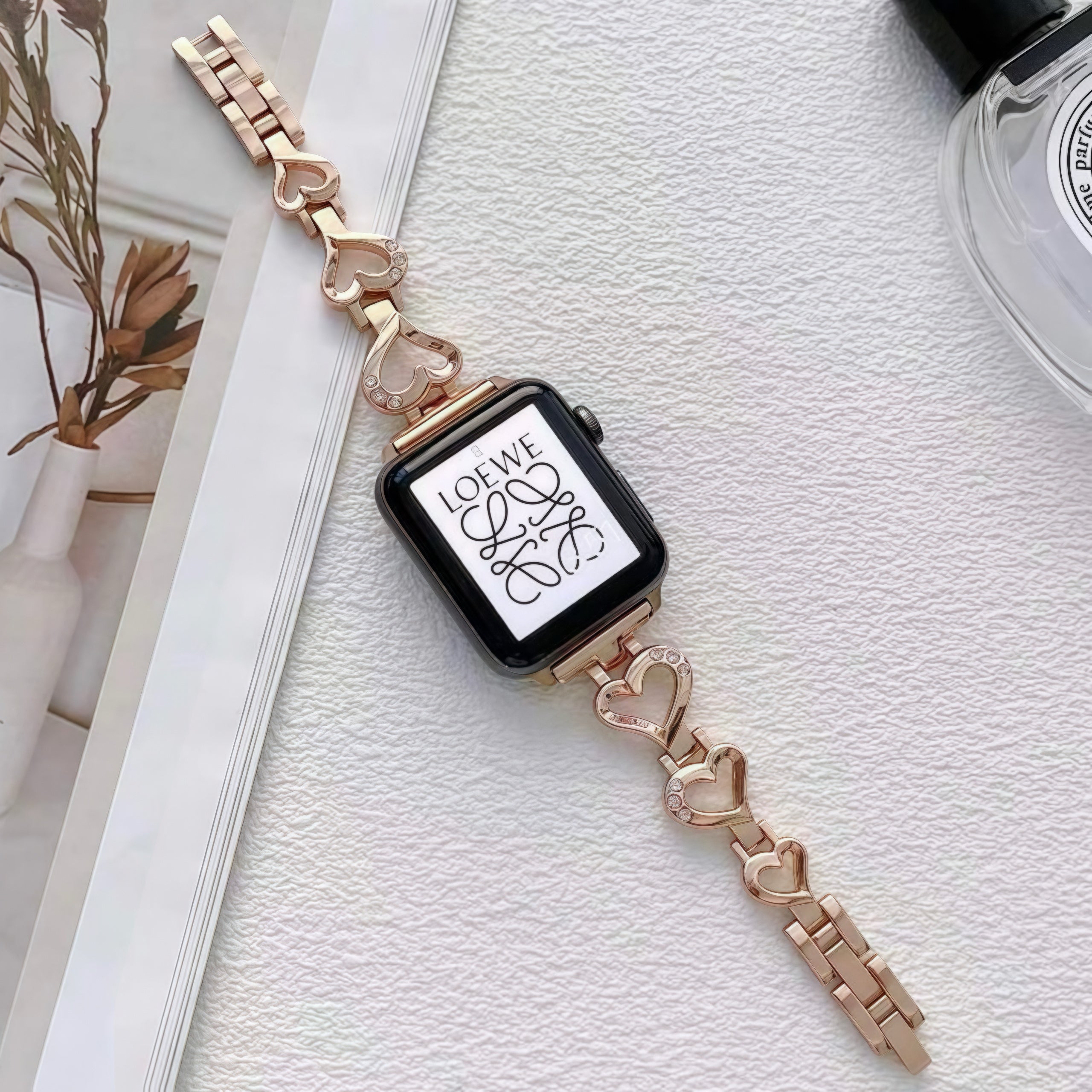 Rose Gold Heart Apple Watch Band