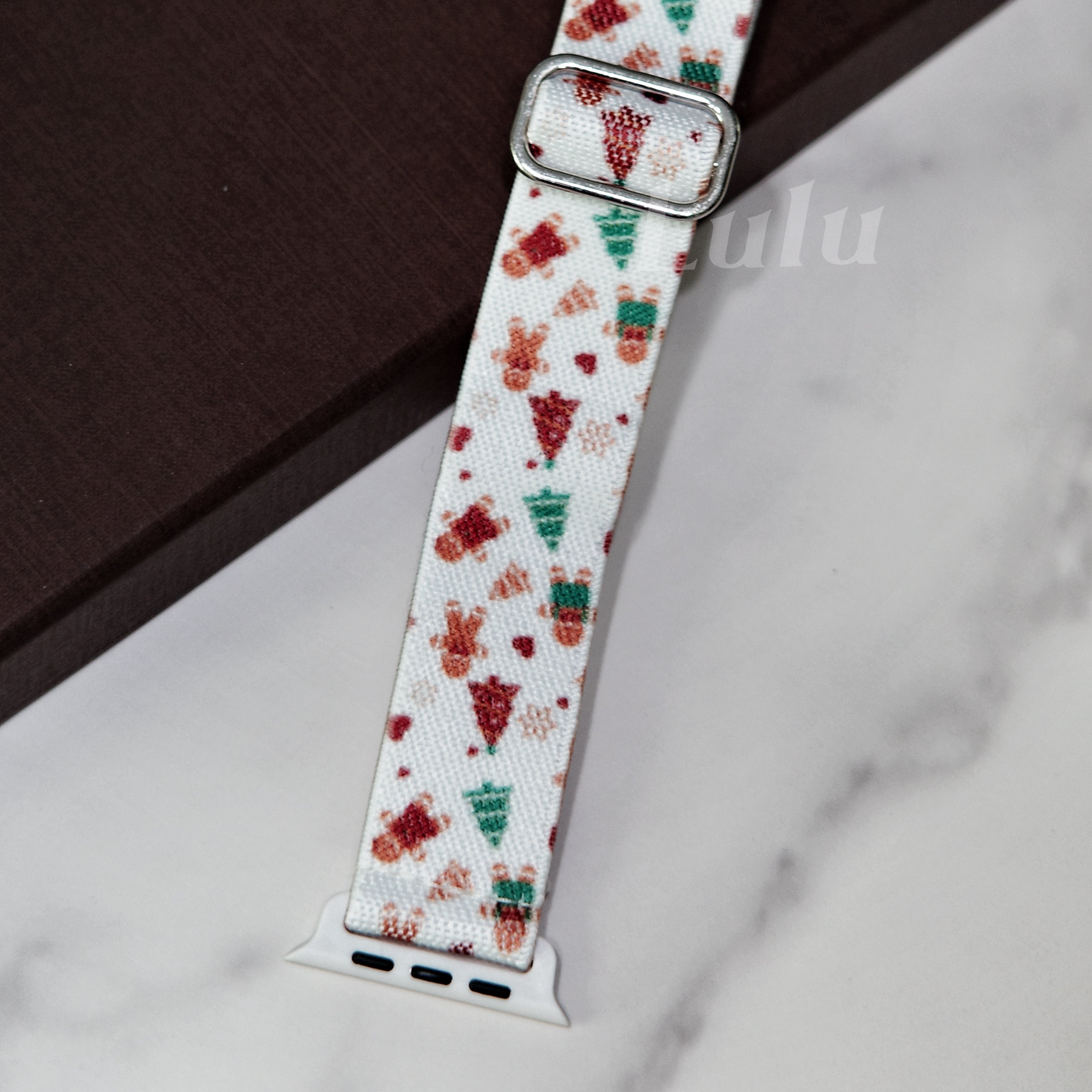 White Nylon Christmas Apple Watch Band (Copy)