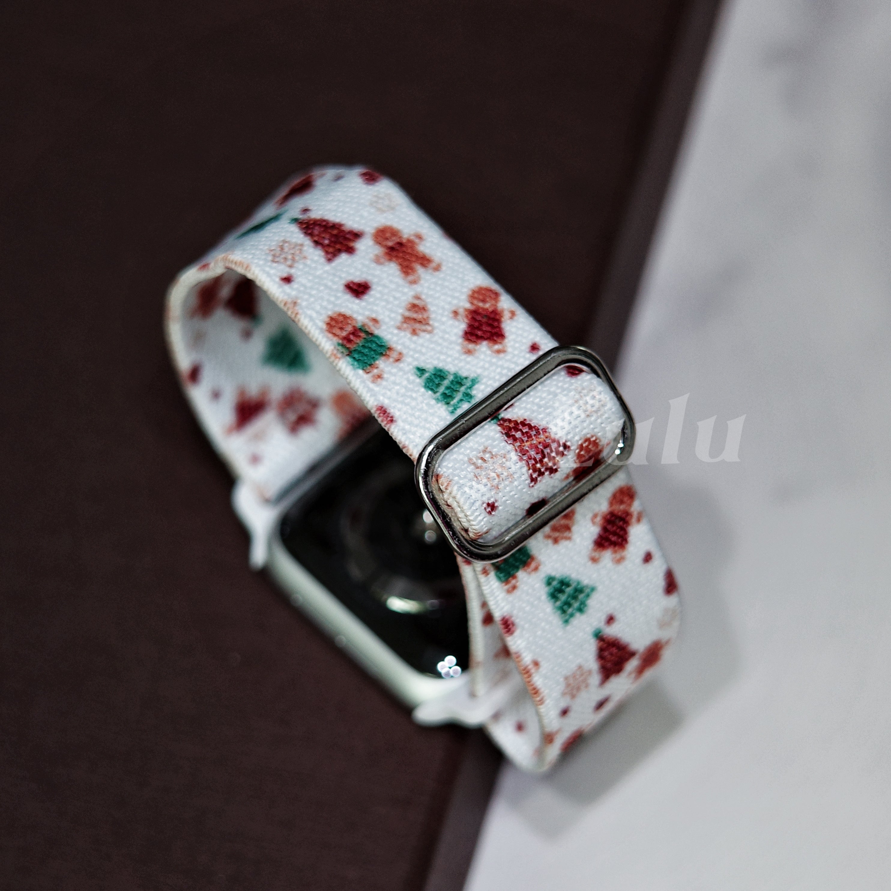 White Nylon Christmas Apple Watch Band (Copy)