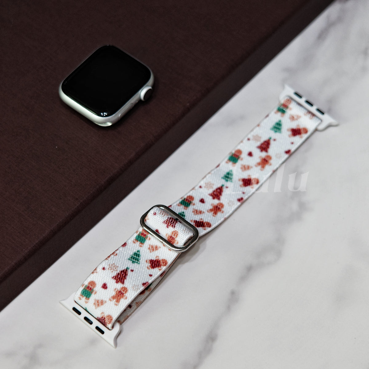 White Nylon Christmas Apple Watch Band (Copy)