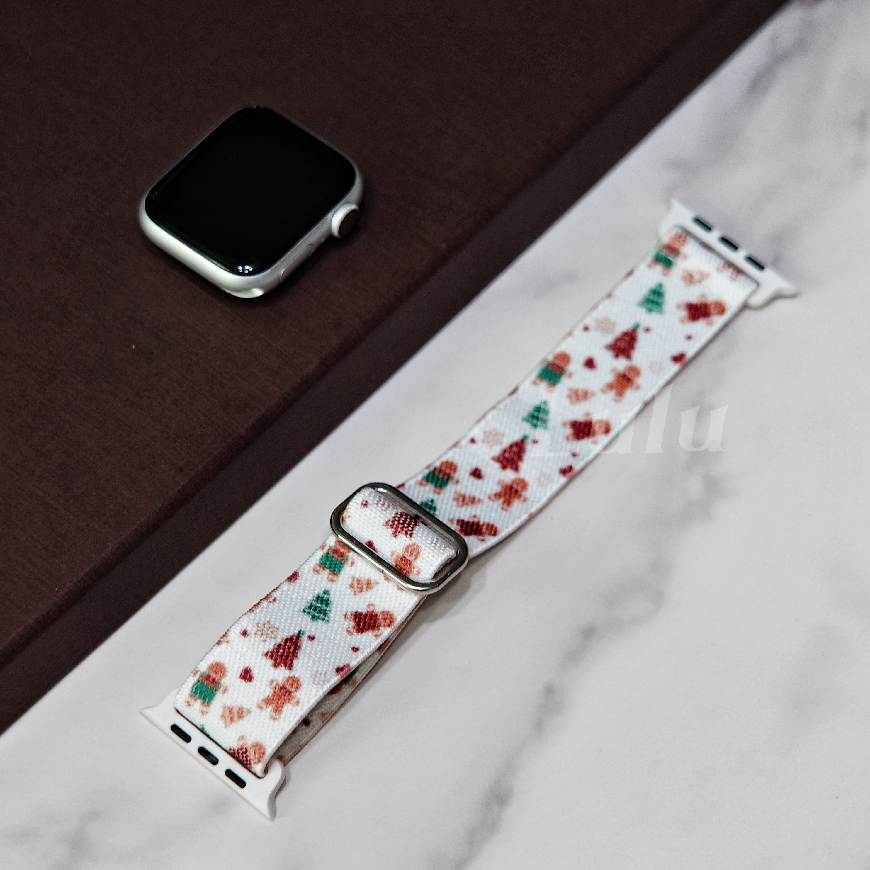 White Nylon Christmas Apple Watch Band (Copy)