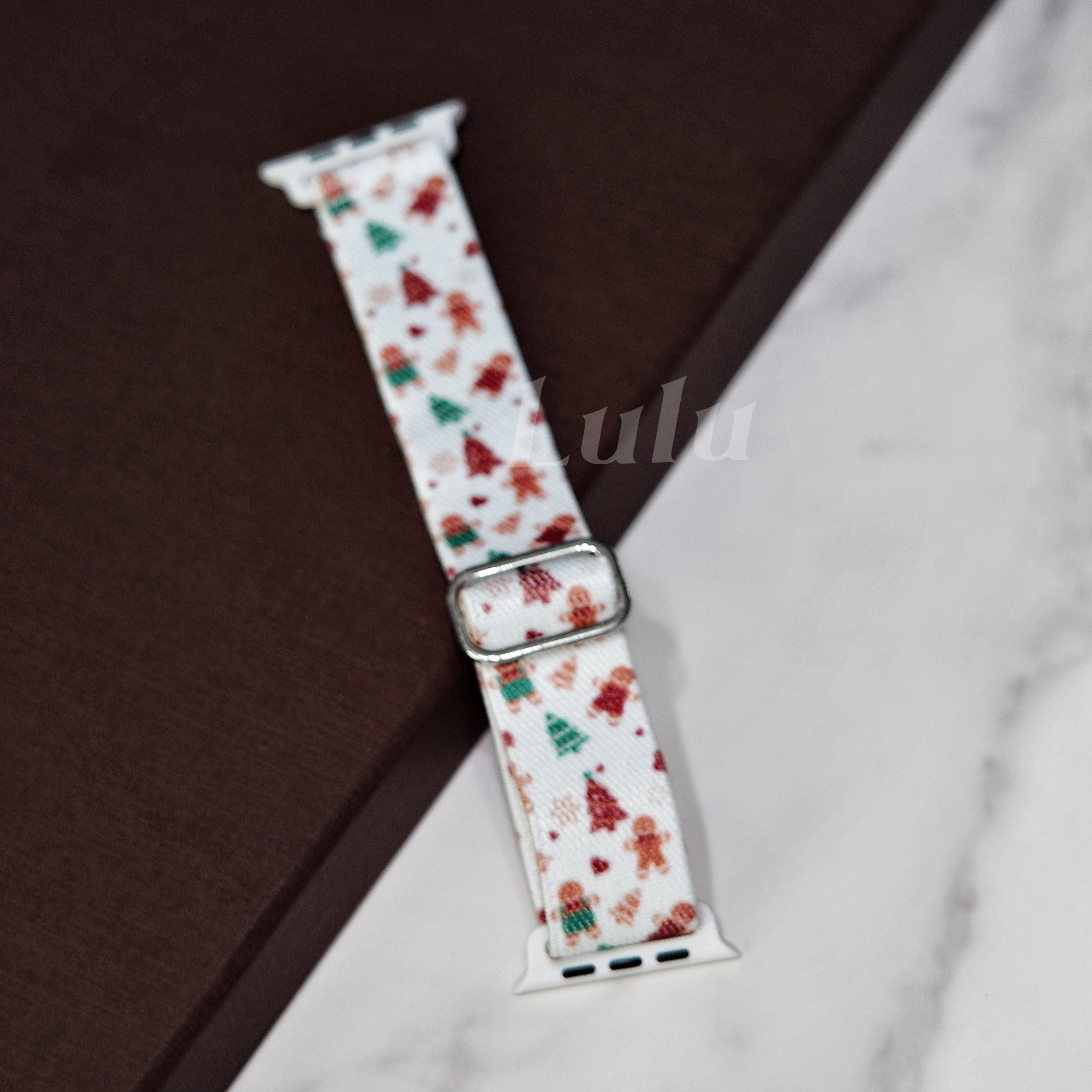 White Nylon Christmas Apple Watch Band (Copy)