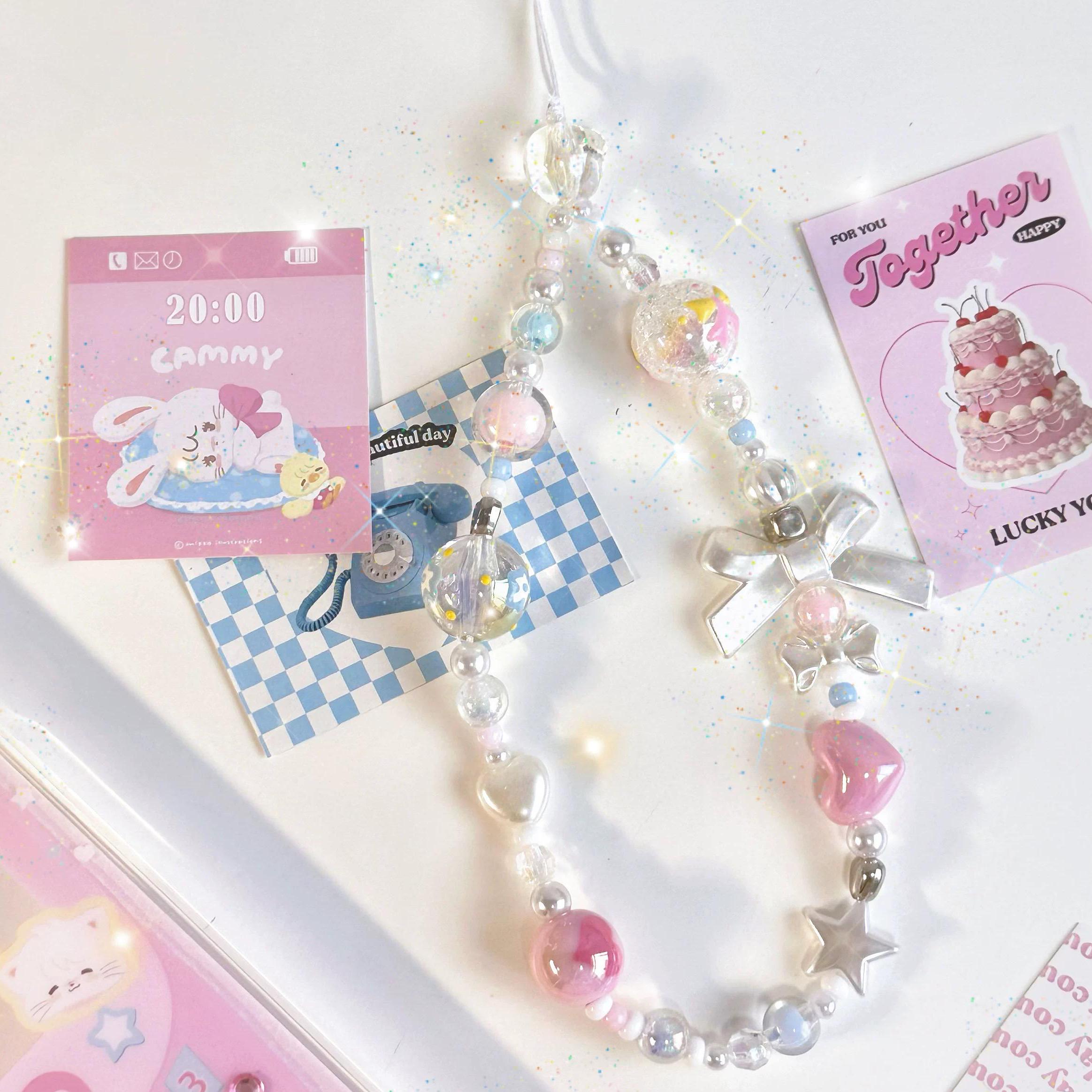 Cute Pink Bow Phone Strap