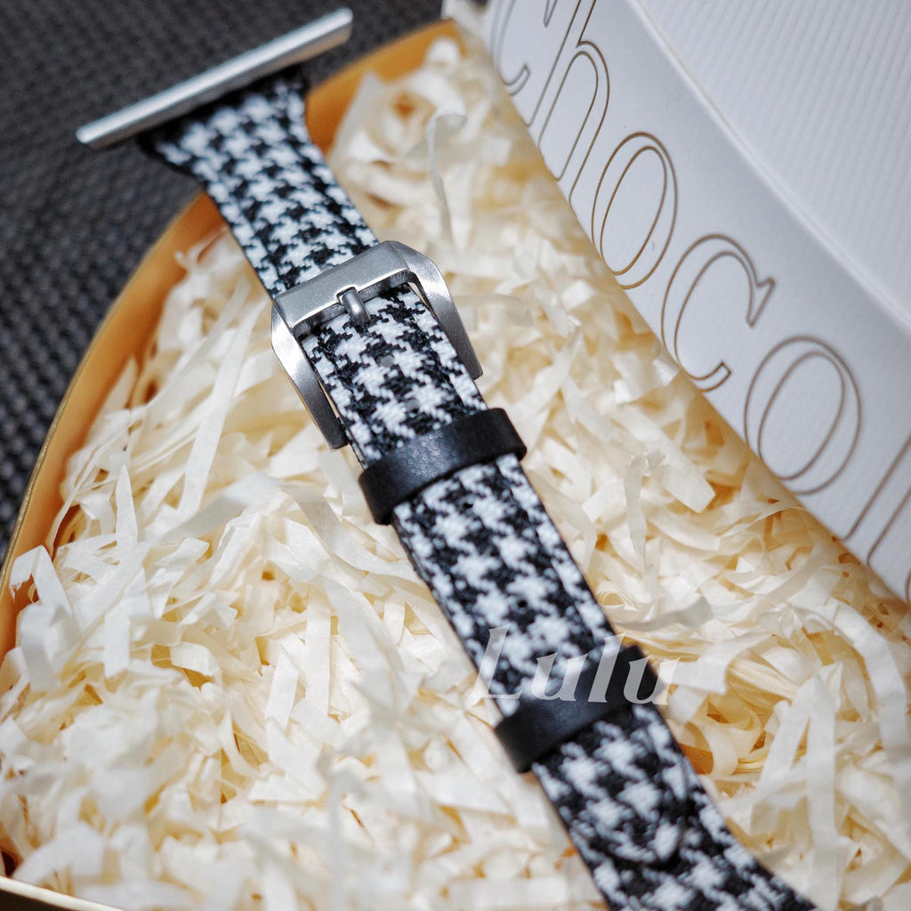 Checkered Leather Apple Watch Band