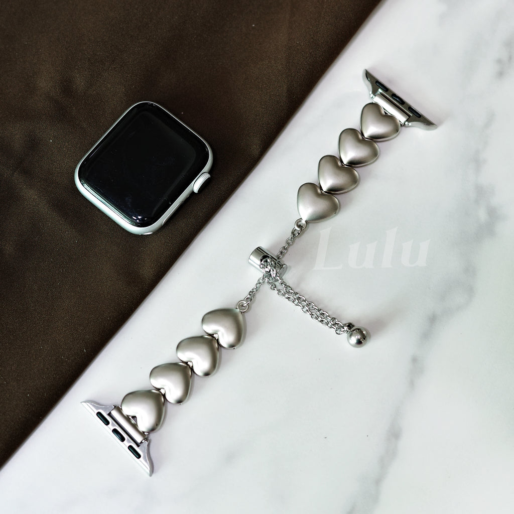 Silver Bubble Heart Apple Watch Band