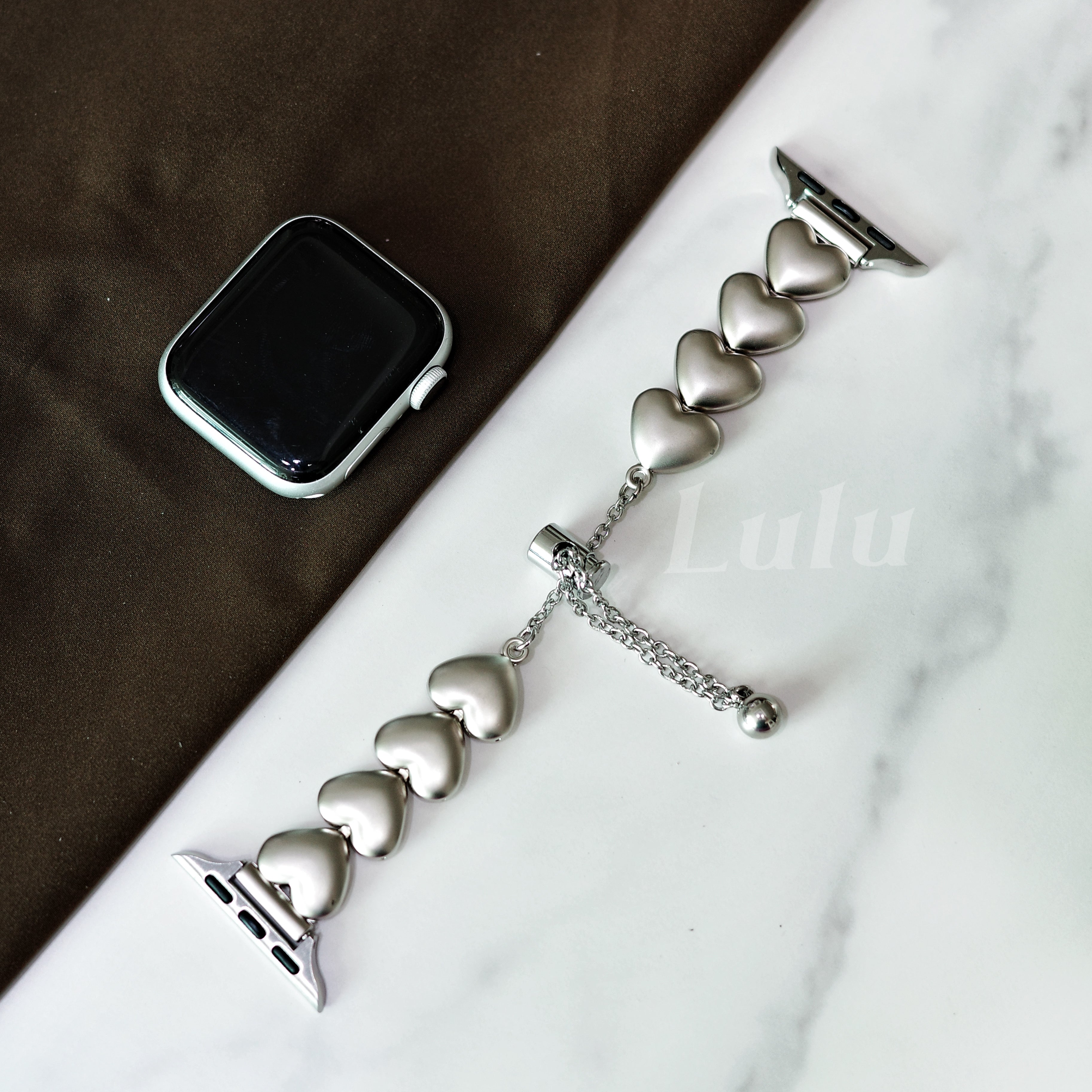 Silver Bubble Heart Apple Watch Band