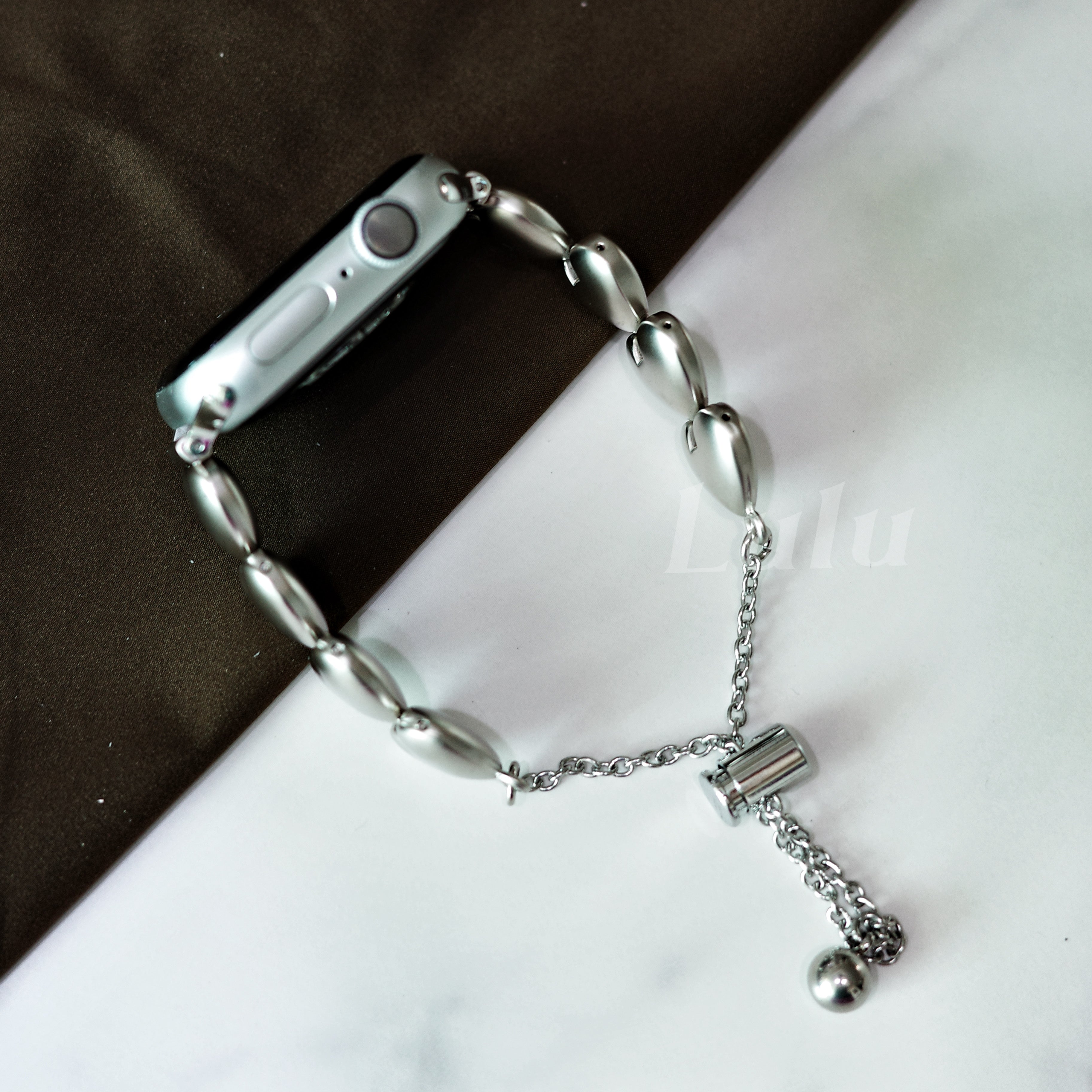 Silver Bubble Heart Apple Watch Band