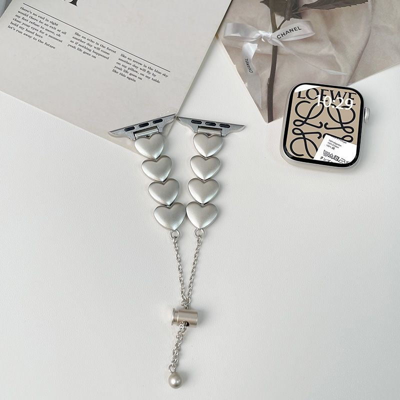 Silver Bubble Heart Apple Watch Band